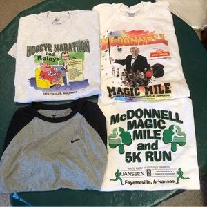 4 (Four) T-shirts, One Nike and Three Arkansas Marathon